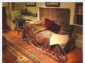Freuds divan, som han tog med till sitt hem i London